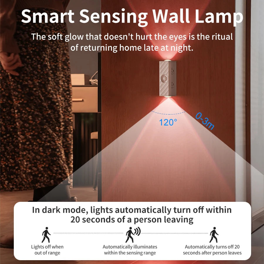 RGB Motion Sensor LED Wall Light – Rechargeable Magnetic Spotlight LED Wall Light Oasis Select
