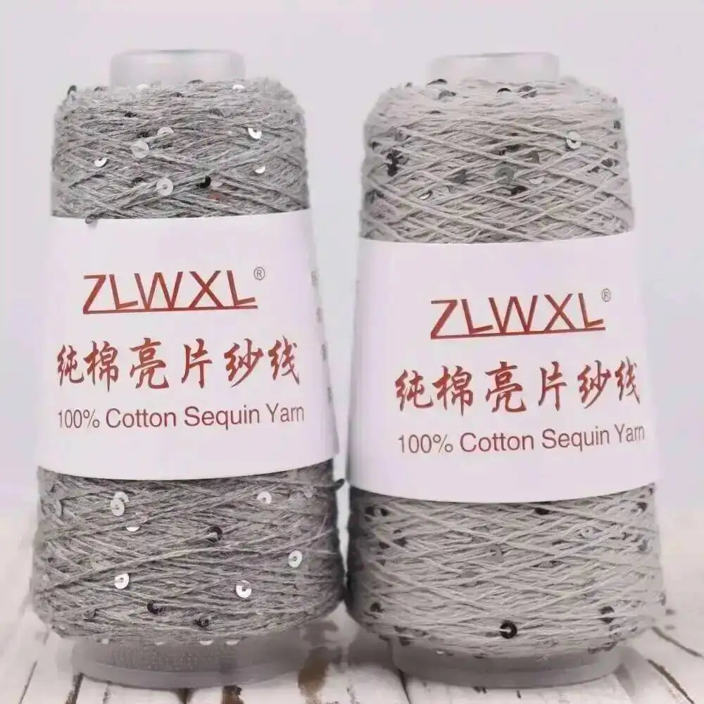 50g Sequin Cotton Yarn DIY Knitted Decoration Hand Crochet Ткань 400M 3mm Oasis Select