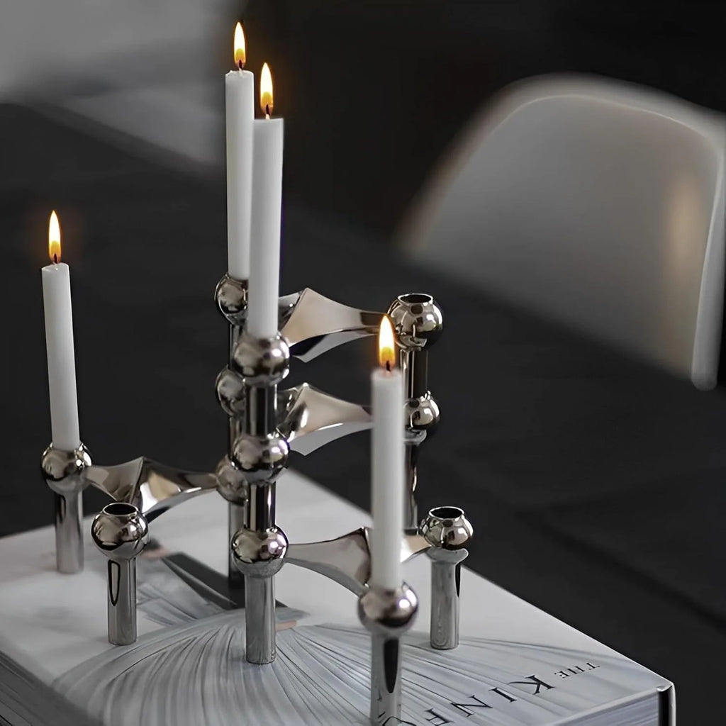 Modular Metal Candle Holder Interconnectable Geometric Candelabra for Stick Skinny Home Dining Table Decor Wedding Centerpiece Oasis Select
