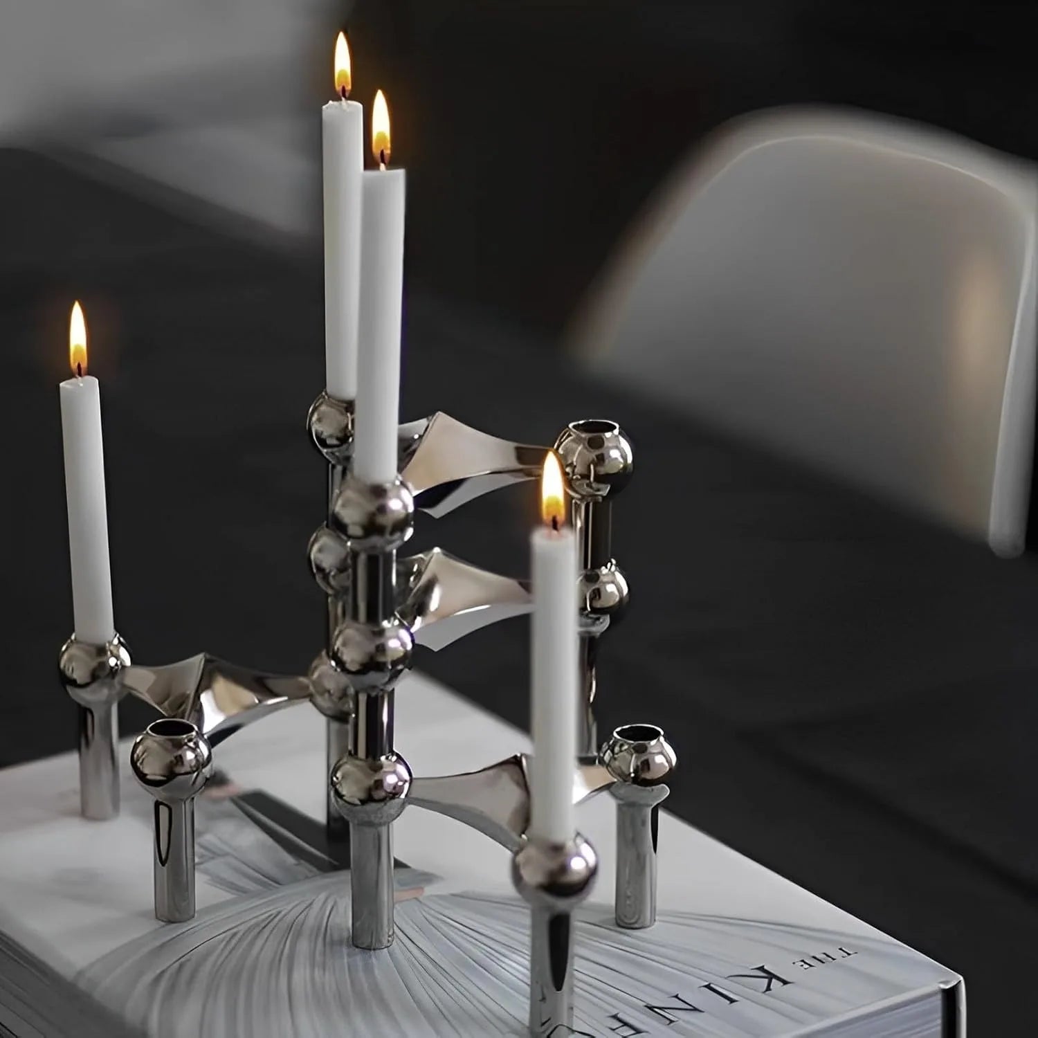 Modular Metal Candle Holder Interconnectable Geometric Candelabra for Stick Skinny Home Dining Table Decor Wedding Centerpiece Oasis Select