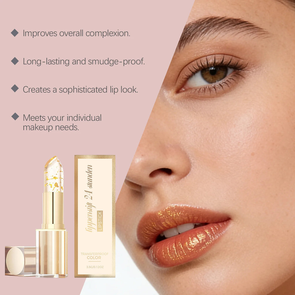 Gold Foil Color-Changing Lipstick | Hyaluronic Acid Lip Balm Color-Changing Lipstick Oasis Select