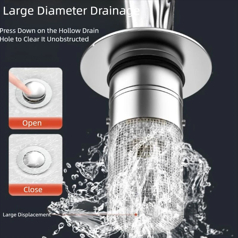 Press-Type Pop-Up Sink Drain Plug – Brass Core, Odor-Proof Sink Drain Plug Oasis Select