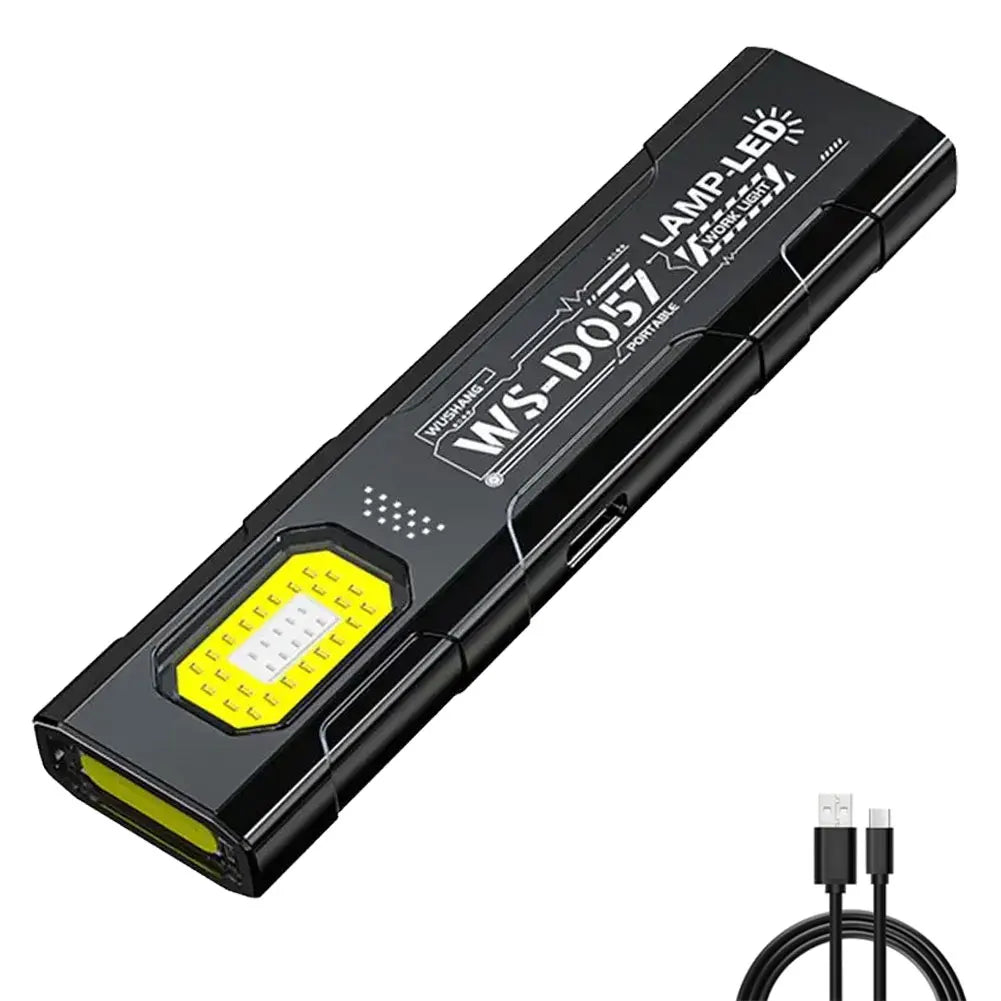 Powerful Mini COB LED Keychain Flashlight USB C Rechargeable Hanging Work Light Waterproof Keyring Camping Walking Pocket Lamp Oasis Select WS-D057 1PC