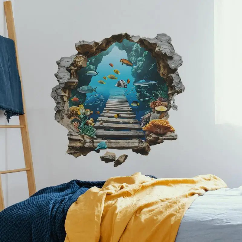3D Underwater Wall Stickers – Kids Room & Living Room Décor