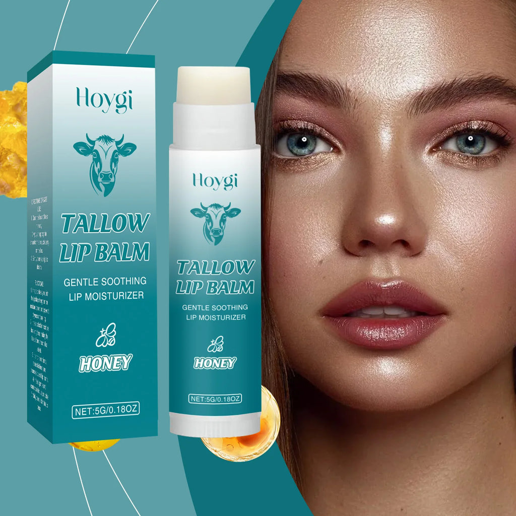 Tallow Lip Balm Deep Moisturizing Removes Dead Skin Gentle Soothing Lip Fades Lip Lines Smoothing Plumps Lips Care Oasis Select