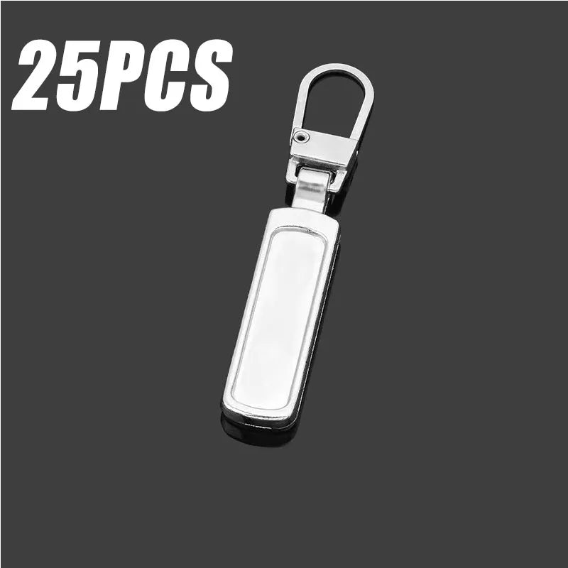 5/25pcs Detachable Metal Zipper Pullers for Zipper Sliders Head Zippers Repair Kits Zipper Pull Tab DIY Sewing Bags Down Jacket Oasis Select 25PCS Silvery