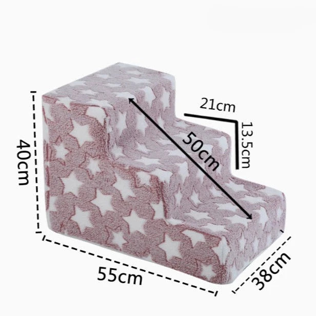 Pets Star Steps Foam Dogs Secure Stairs 3/4 Ramps Non-Slip Pets Steps for Protect Older Dogs Pets with Joint Pain Sofa Bed Ladde Oasis Select 3M pink