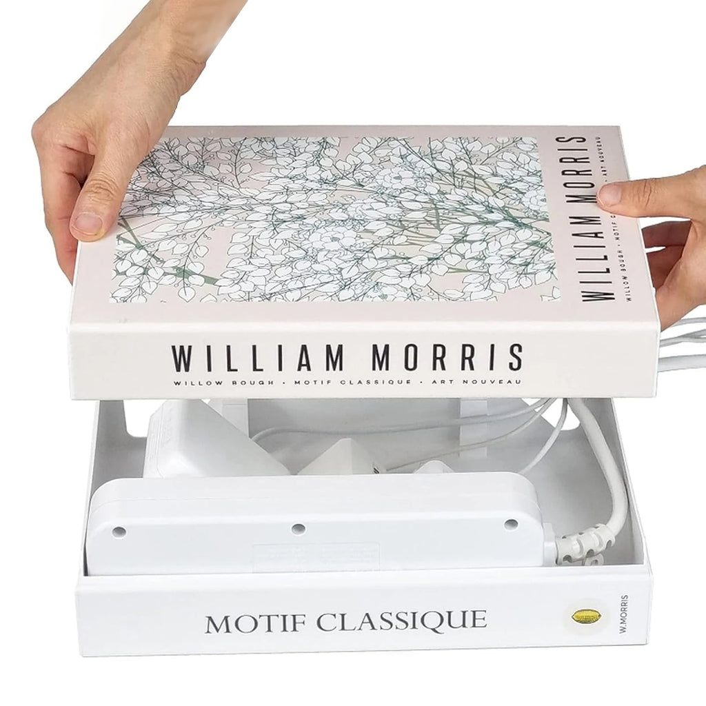 Book-Shaped Cable Management Box | Desk Cord Organiser