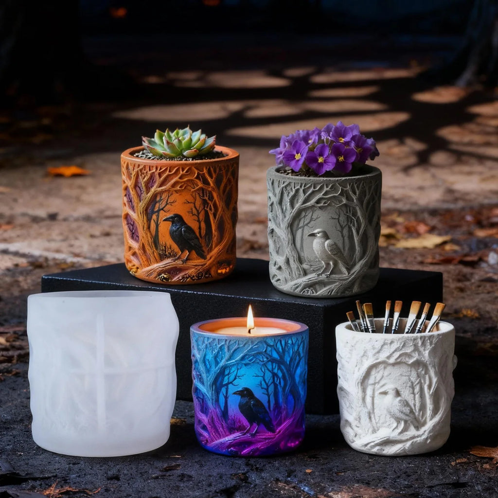 DIY Resin Casting Molds Scented Candle Cups & Vases Silicone Storage Molds Raven Perch Plaster Cup Molds Oasis Select