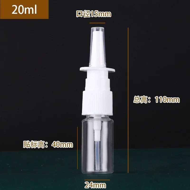 5-Pack Refillable Nasal Mist Spray Bottles 10ml 20ml 30ml