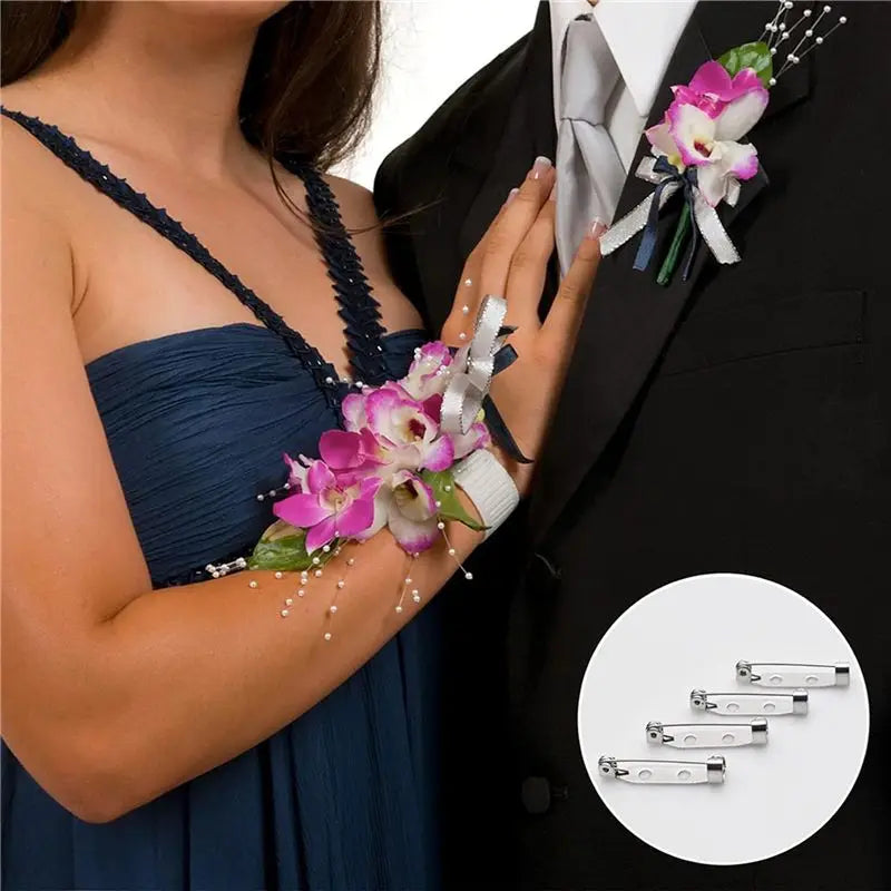 LIKE WISH 400 Pcs Brooch Pins,Secure Brooch Pin,Secure Back Clasp With Back Bar Fastener,Silver Bar Pins,Silver Badge Pin Backs Oasis Select