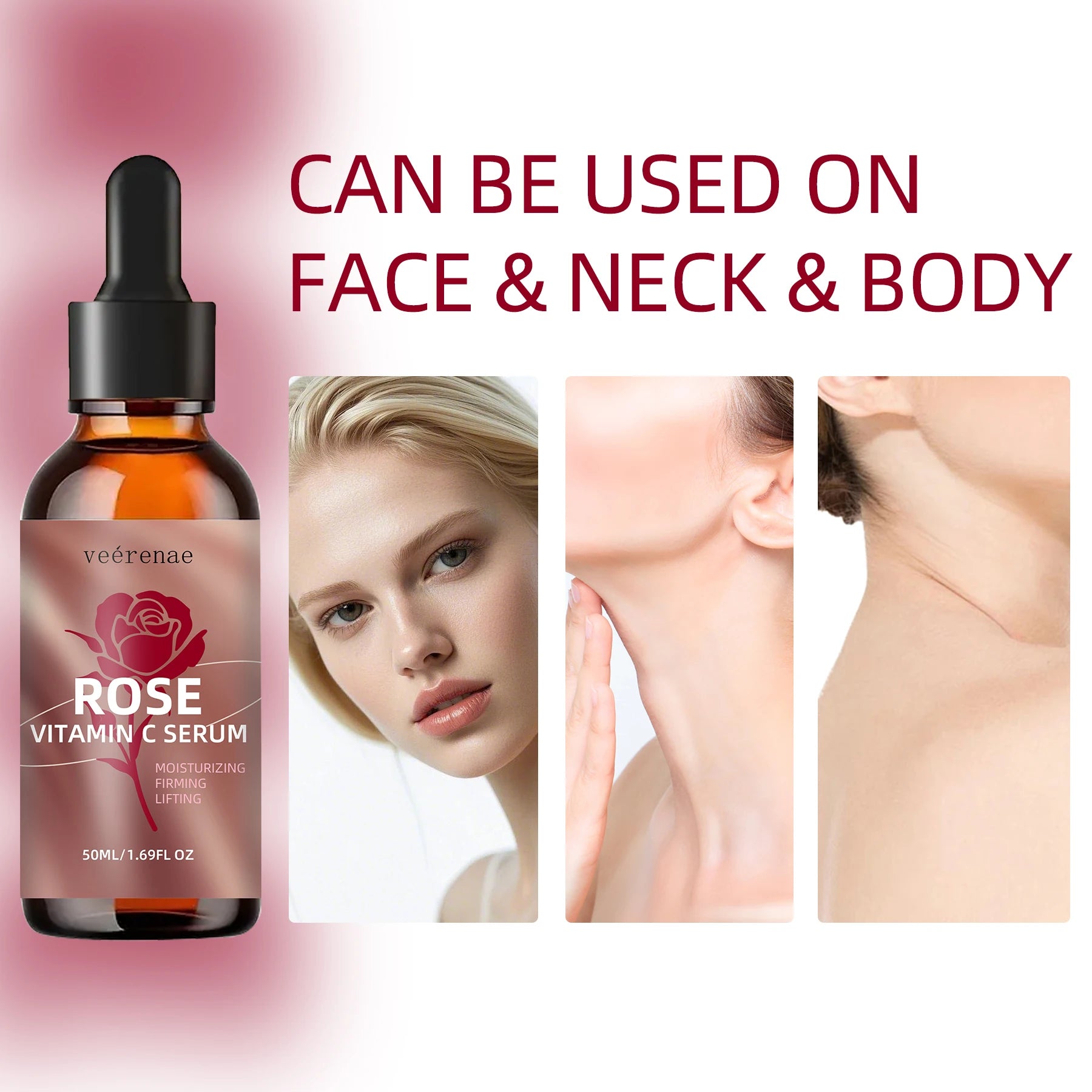 veérenae Rose Vitamin C Face Serum – 24-Hr Hydration