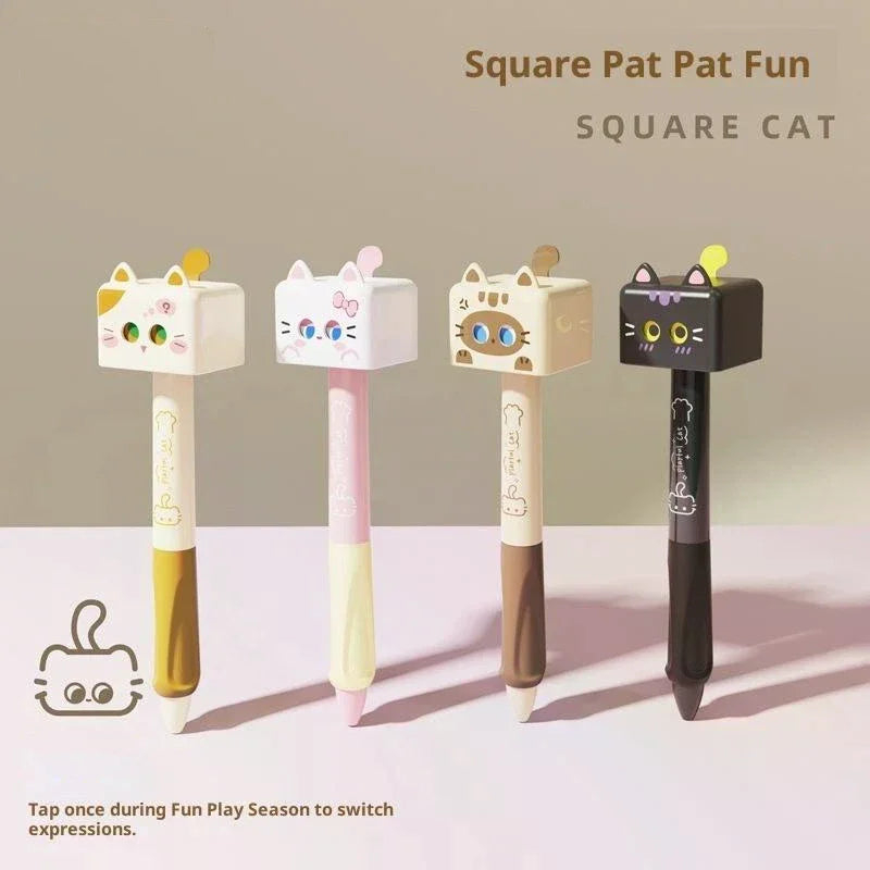 1/4Pcs Cute Cat Gel Pen 0.5mm Black Ink Smooth Ballpoint Pen Stress Relief Quick Drying Neutral Pen School Office Oasis Select