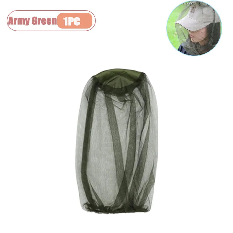 Outdoor Mesh Sun Hat with Face Shield Insect Proof Mosquito Net Cap for Fishing Beekeeping Breathable for Men Women Oasis Select Army Green-1PC