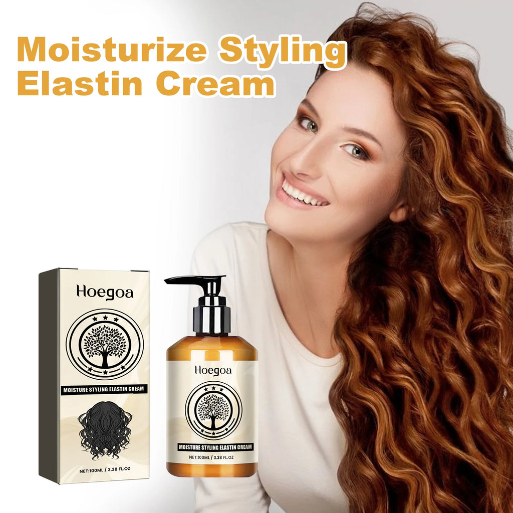 Hair Volumizing Cream Lasting Curl Defining Hair Frizz Control Prevent Dryness Moisturizing Morocco Curly Hair Styling Elastin Oasis Select