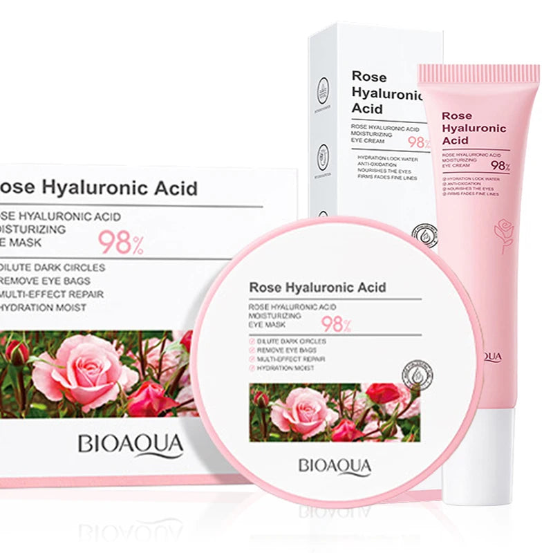 BIOAQUA Rose Hyaluronic Acid Eye Mask – 60 Patches Anti Dark Circles Eye Mask Patches Oasis Select 1 EyeMask 1 EyeCream