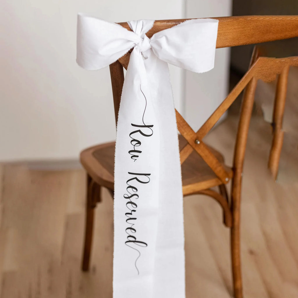 Reserved Chair Bow Ribbon Memorial Wedding Sign Ceremony Reception Decoration Bachelorette Party Seating Marker Ribbon Oasis Select