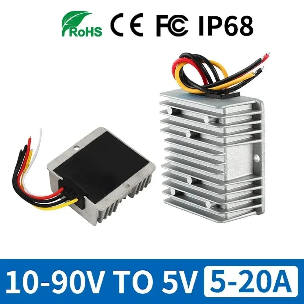 72V 60V 48V 36V 24V 12V to 5V 20A 10A 5A DC DC Buck Power Converter Step Down Voltage Regulator 72Volt to 5 Volt Oasis Select DC 36V 48V (30-60V) DC 5V 15A