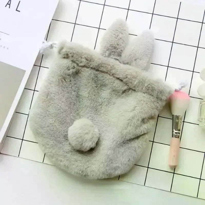 Bunny Ear Drawstring Bag Storage Pouch Portable Cute Cosmetic Organizer For Travel Home Supplies Oasis Select