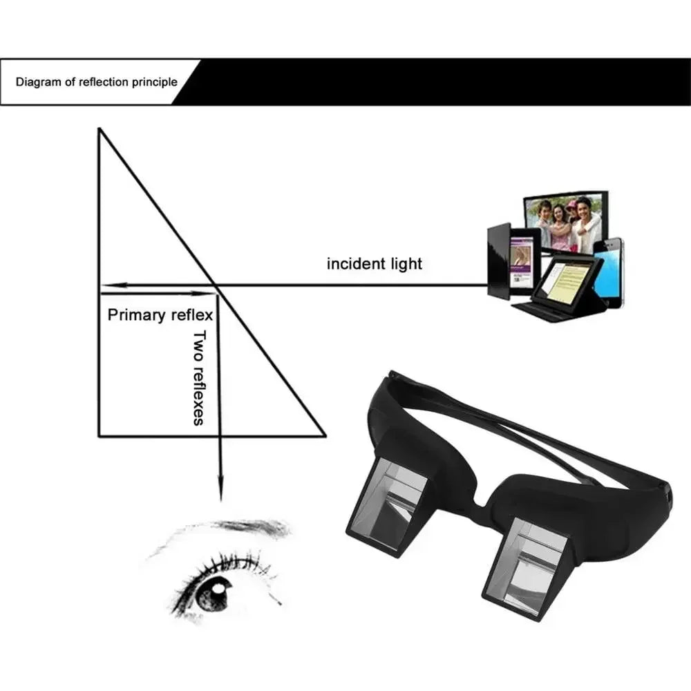 Lazy Eyeglasses Lazy Reading Glasses Prismatic Horizontal Glasses Lying Down Bed Reading Watching HD Readers Glasses Oasis Select