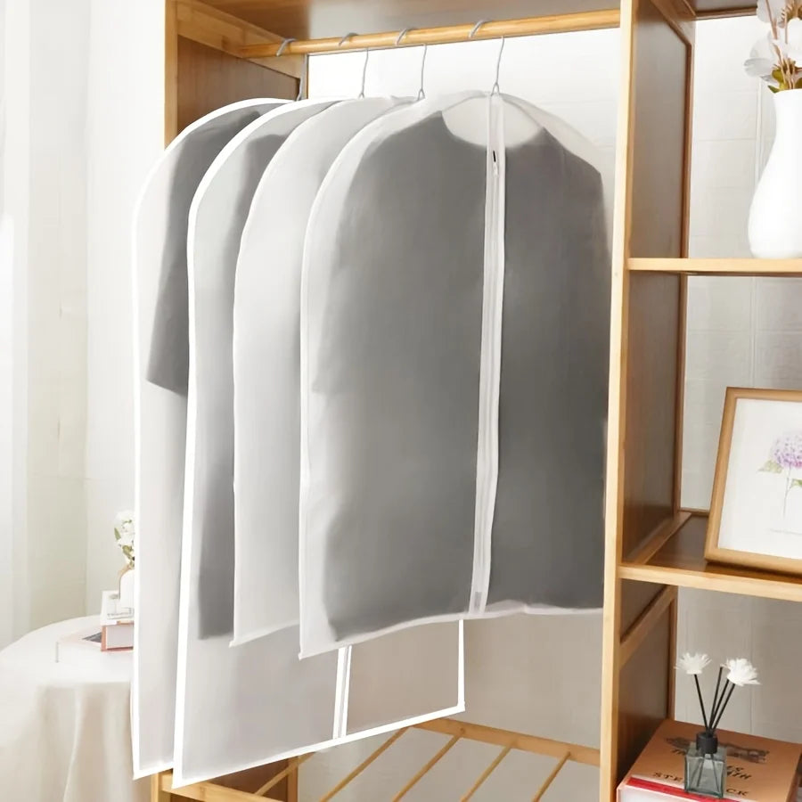 5pcs Transparent Thickened Garment Protection Bags Home Wardrobe Clothes Storage and Protective Bags Suit and Coat Hanging Bags Oasis Select