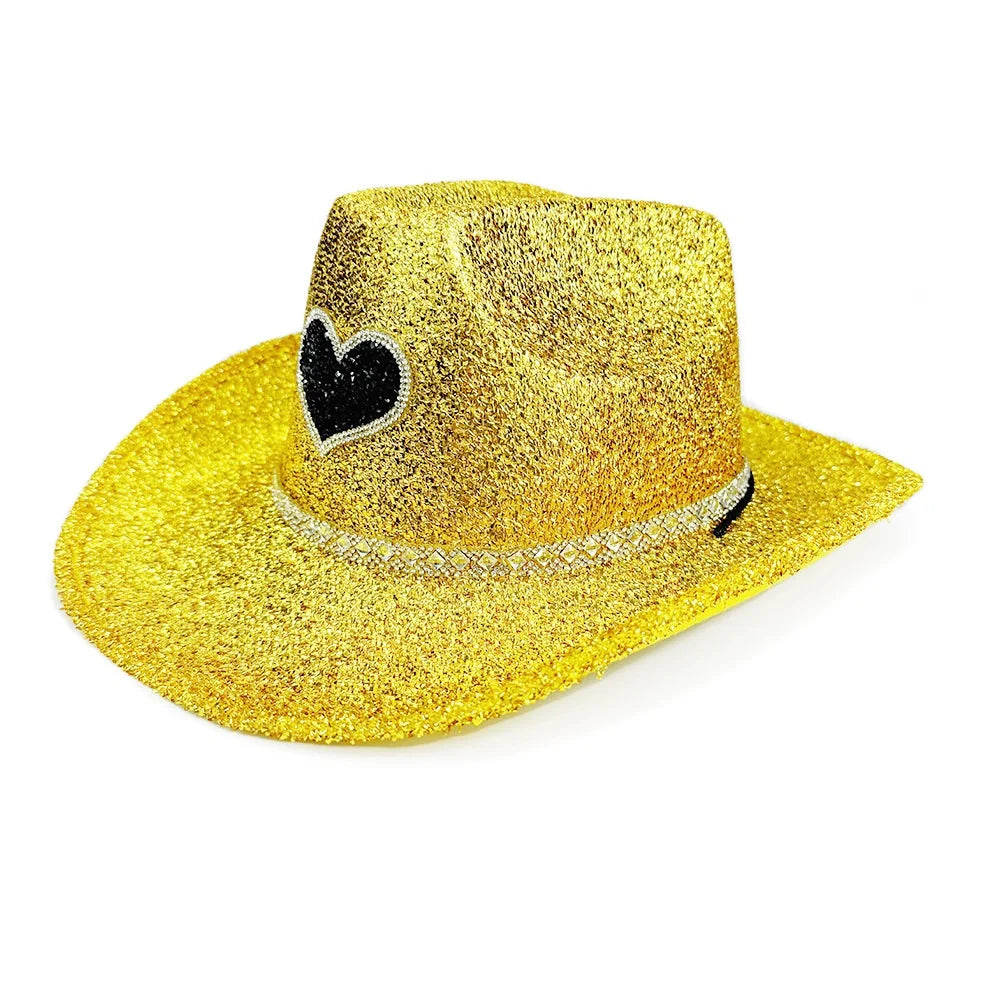 Women's Cowgirl Hat Stylish Rhinestone Design Sun Hat Wide Brim Western Cap for Party& Daily Life Oasis Select