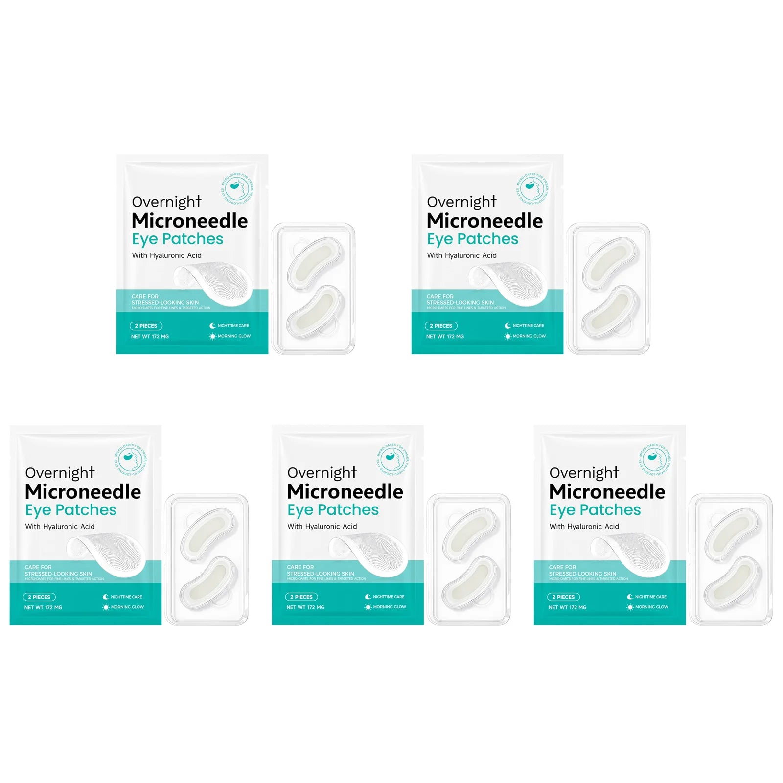Microneedle Eye Patches Hyaluronic Acid 0.25mm Overnight Under Eye Mask for Dark Circles Fine Lines Hydrating Anti-Aging Eye Car Oasis Select 10pcs