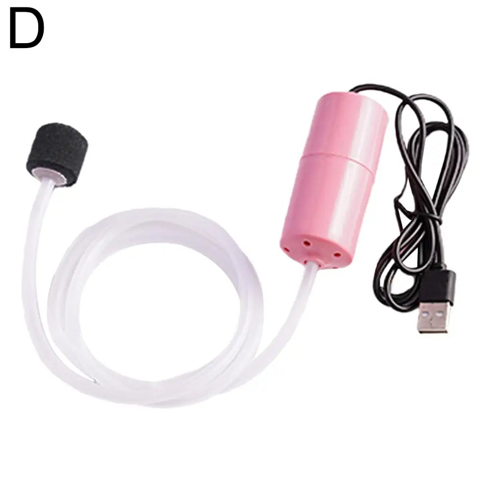 Silent Oxygenator Small Oxygen Pump Portable Mini USB Charging Fish Tank Oxygen Pump Fish Farming Aquarium Supplies Oasis Select Pink