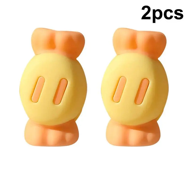 2 in 1 Silicone Cartoon Charging Cable Protector Anti Break Data Line Head Cover for Phone Cord Storage and Protection Oasis Select C
