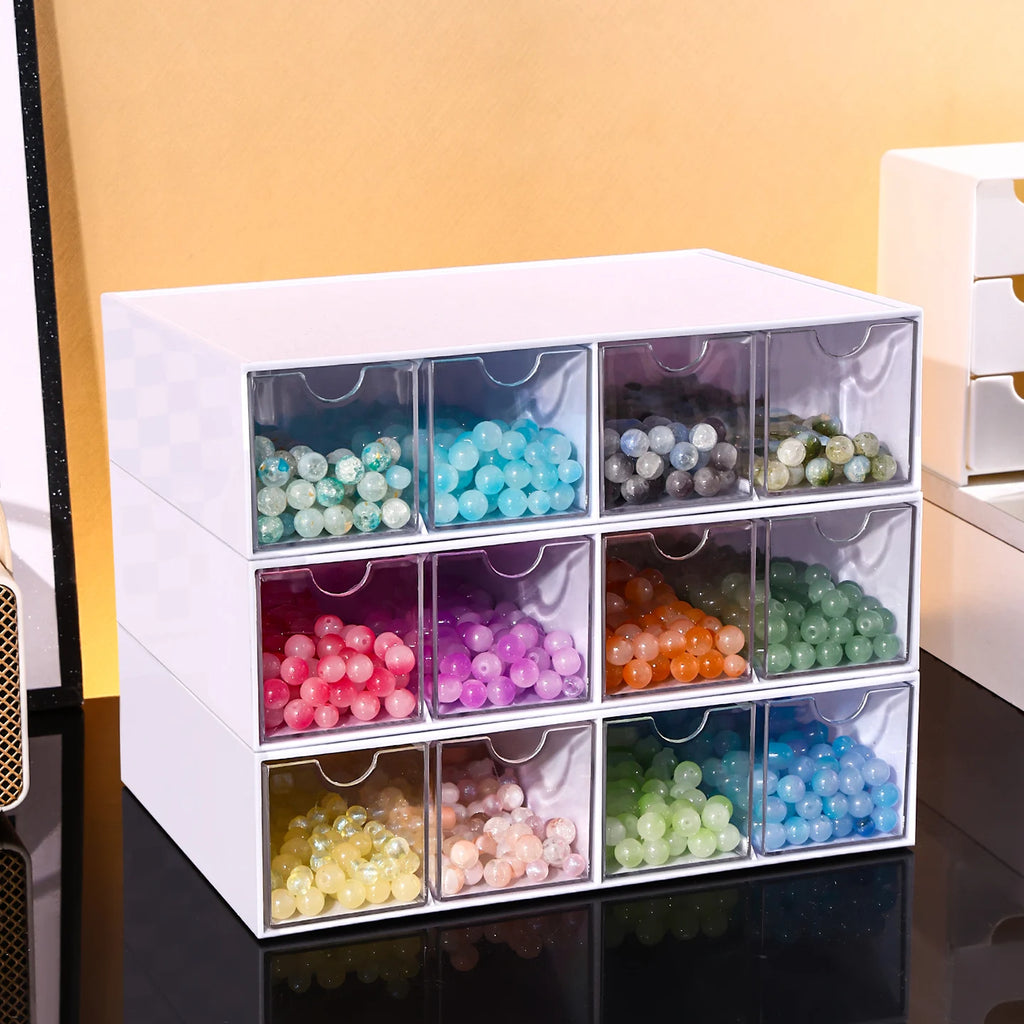1pc Desktop 1-Layer 4-Panel Bracelet Organizer Suitable for Jewelry, Hair Accessories, Drawer Style Storage Box, Durable Plastic Oasis Select