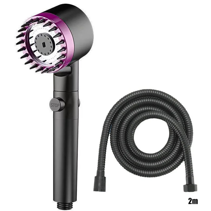 Shower head Shower Filter with Four Modes Bathroom Accessories Head Massage Shower Accessories Shower Knobs Home Furnishings Oasis Select Purple suit D