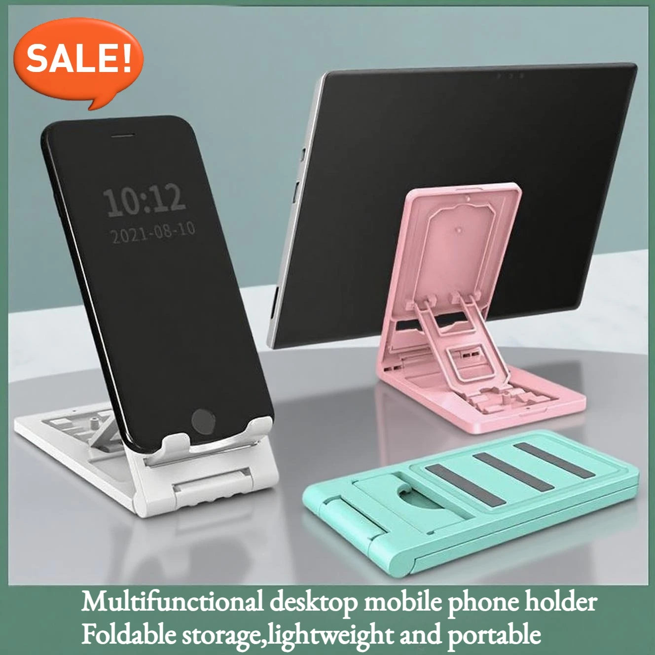 Foldable Desktop Phone Holder Stand - Adjustable Lazy Bracket for iPhone 17 Pro, iPad & Tablets - Portable Tablet Stand Oasis Select