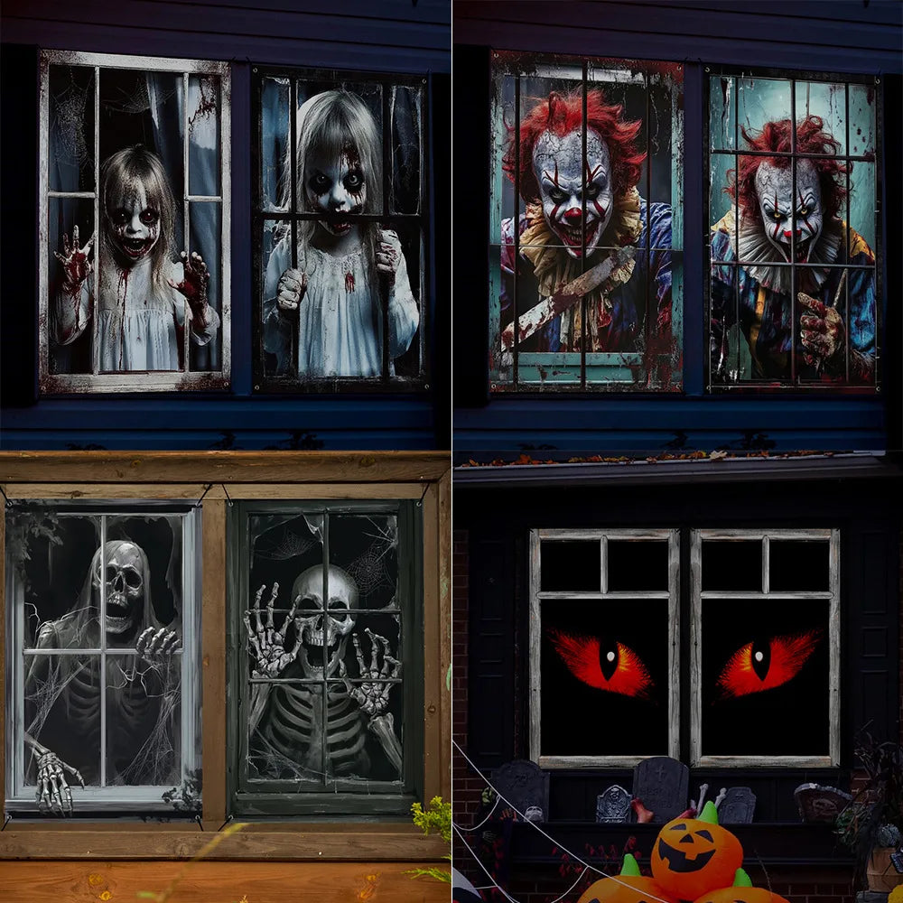 New Halloween Horror Eye Character False Window Decoration Holiday Window Costume Decoration Oasis Select