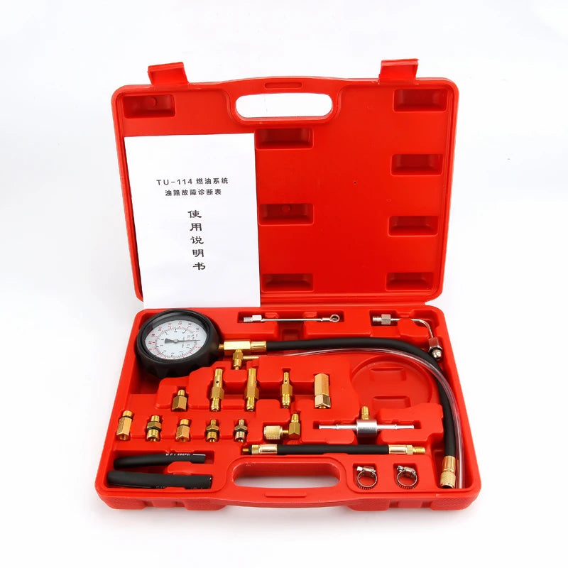 20Pcs Professional Vehicle Fuel Injection Pressure Gauge Meter Manometer Engine oil pressure tester gauge diagnostic test kit Oasis Select