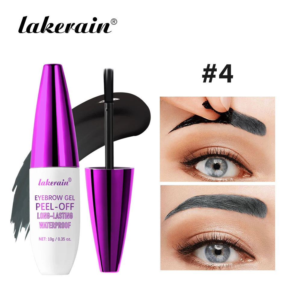 Peel Off Eyebrow Gel Long Lasting Tattoo Easy Cream Natural Finish Smudge-proof Sweat Resistant Waterproof Eyebrow Tint Cosmetic Oasis Select 4 GRAY BROWN