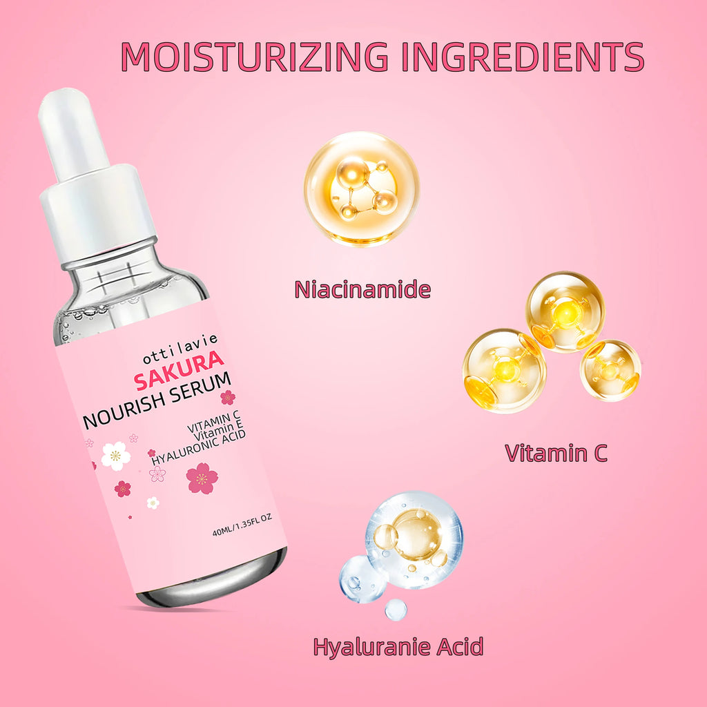 Ottilavie Sakura Serum 2PCS – Niacinamide & Hyaluronic Acid Brightening Face Serum Oasis Select
