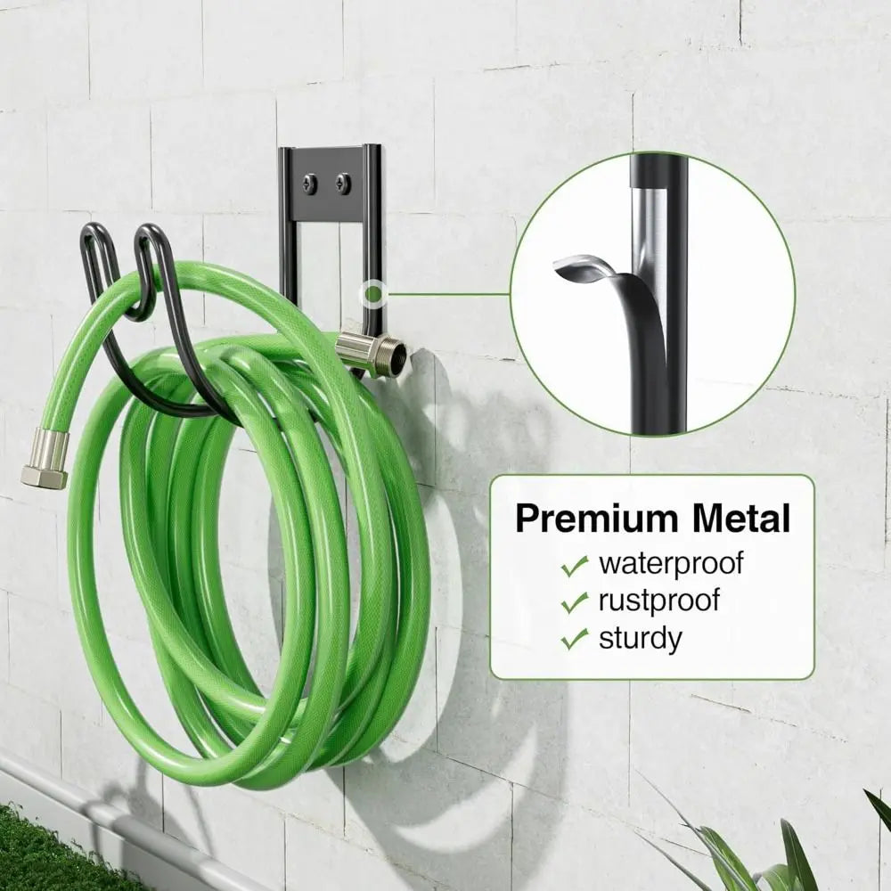 Durable Iron Metal Garden Hose Hanger Wall Mounted Easy Installation Water Hose Rack Storage Hook Garden Use Oasis Select
