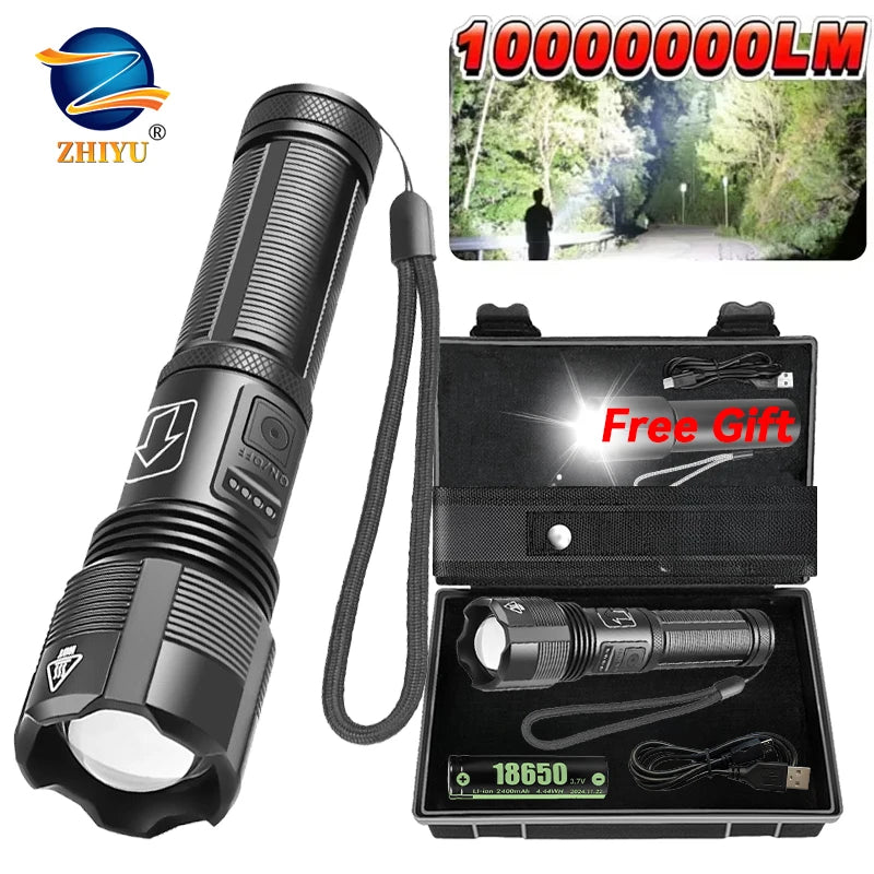High Power Rechargeable Flashlights Ultra Powerful XHP50/XHP70 Torch Light External 18650Tactical Flashlight For Outdoor Camping Oasis Select