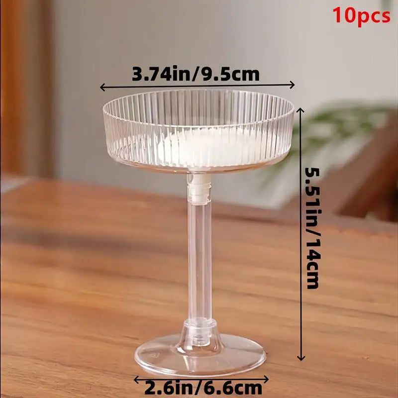 10-Pack BPA-Free Plastic Coupe Glasses | Shatterproof Party Cups