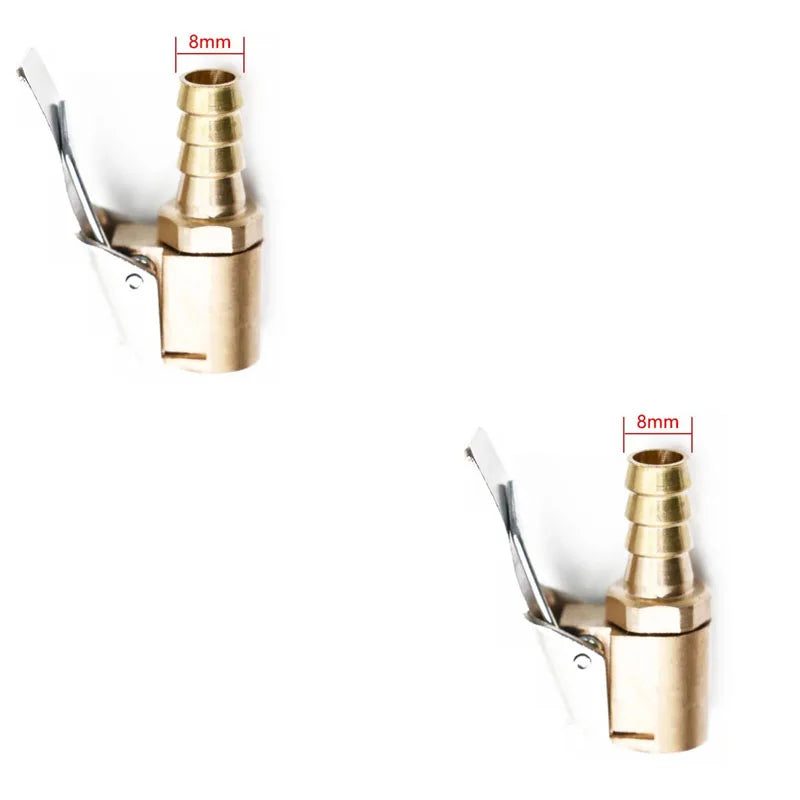 Car Tire Air Chuck Inflator Pump Valve Connector Clip-on Adapter Brass 8mm Tyre Wheel Oasis Select ordinary 2pcs