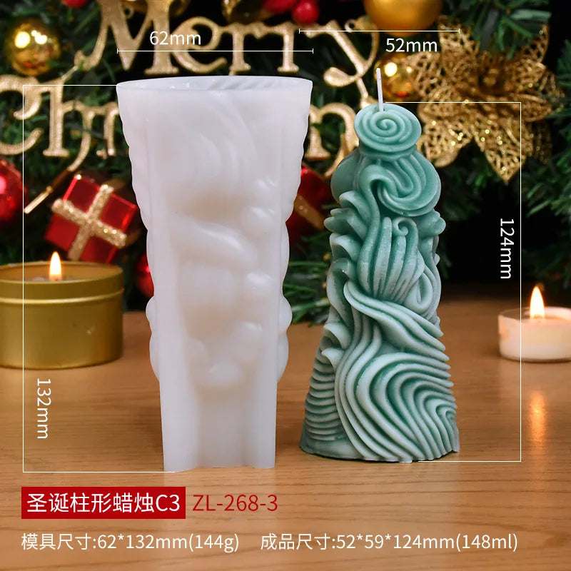 Christmas cylinder aromatherapy candle silicone mold DIY handmade Christmas gift diffuser stone mold Oasis Select C1 ZL-268-3