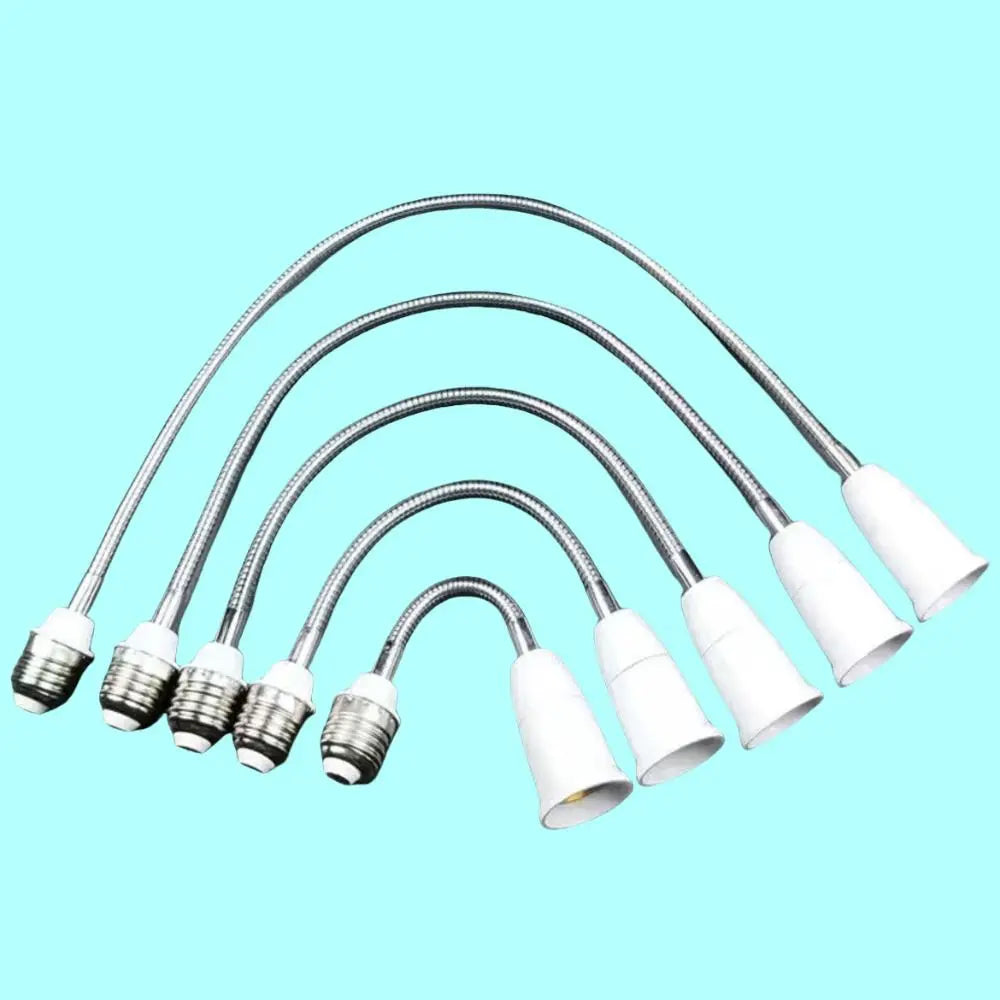 20/30/40/60cm LED Bulb Extension Tube Flexible E27 To E27 Bulb Conversion Lengthen Threaded Lamp Holder Adapter Home Oasis Select