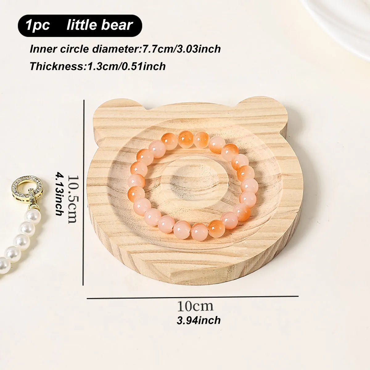 1pc Wooden Jewelry Display Tray, Bracelet and Bead Decoration Tray Bracelet and Bracelet Display Rack, Handicraft Tray Oasis Select 1pc - little bear