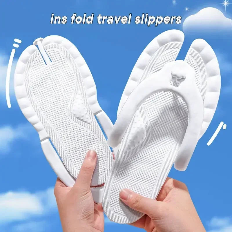 Foldable Portable Slippers for Travel Men Women Anti Slip Lightweight Flip Flops for Swimming Shower Beach Hotel Gym Use Oasis Select
