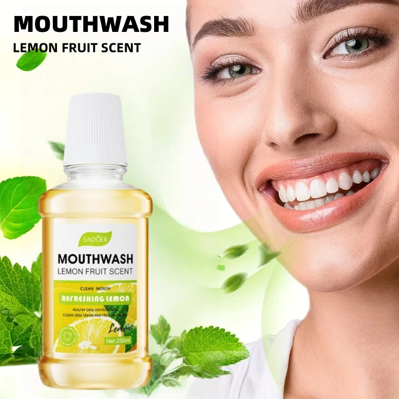 SADOER 250ml Plant Extract Mouthwash | Lemon Mint Peach Flavored Mouthwash Oasis Select