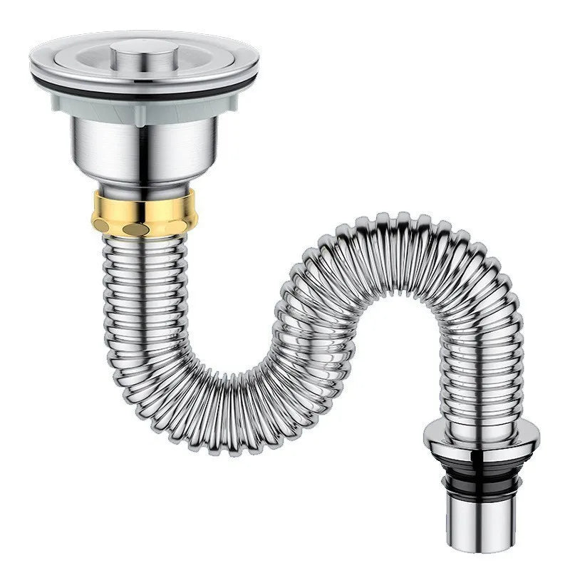 Kitchen Stainless Steel Sink Drain Filter Single Tank Drain Pipe Deodorant Wash Basin Sewer Universal Drainer Bathroom Parts Oasis Select