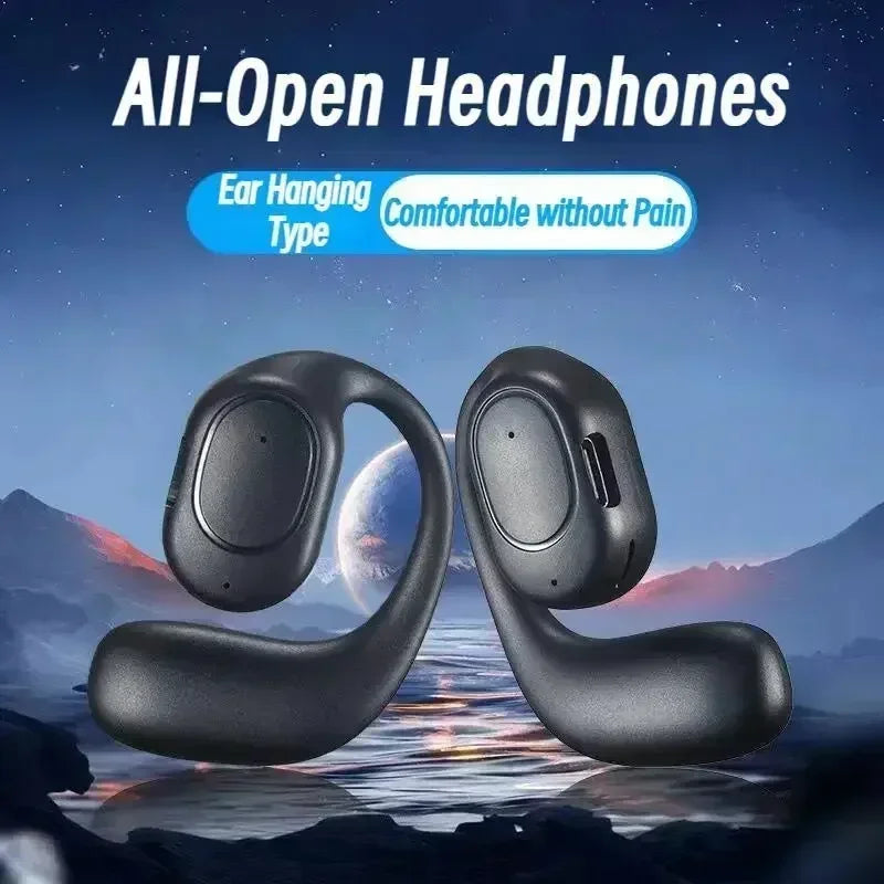 KY2 Single Wireless Earphones Air Conduction OWS Headphone HiFi Ear-Hook Music Sports Noise Cancel Headset For All Smartphones Oasis Select
