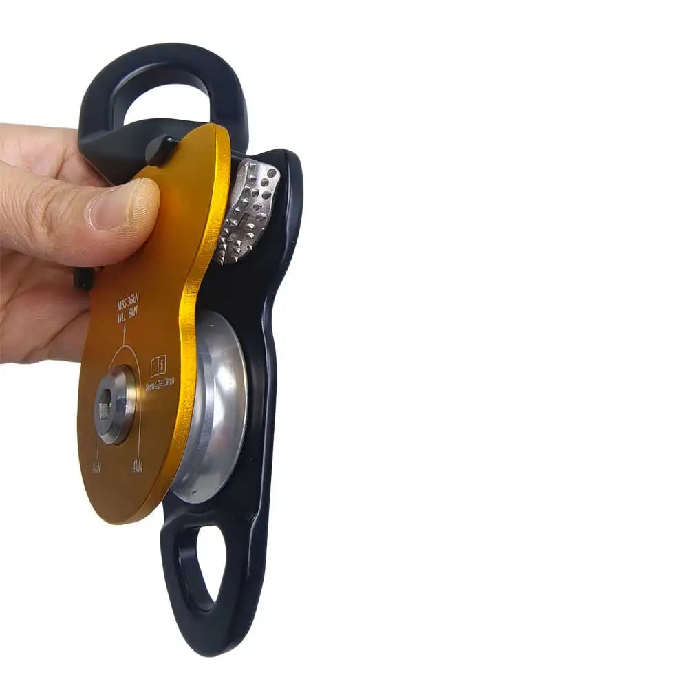 8KN Rotating Pulley with Lockable One-Way Brake 360 Swivel Directional Pulley for Rock Climbing Caving Rescue High Altitude Work Oasis Select