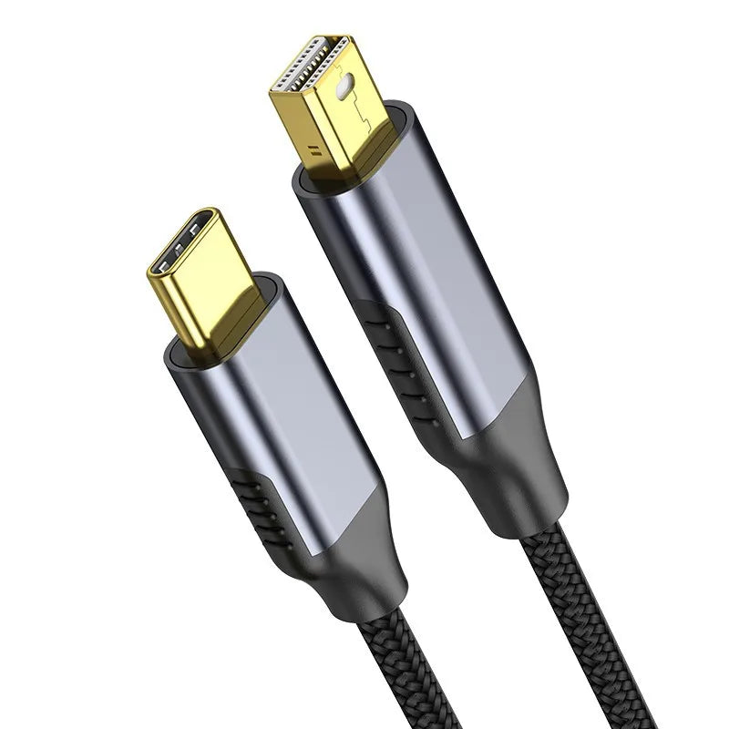 Type C to Mini DisplayPort Cable 4K@60Hz Video HD USB 3.1 to Mini DP 24K Gold-Plated Connector for iPhone MacBook Air Projectors Oasis Select Type C to Mini DP 1.8m