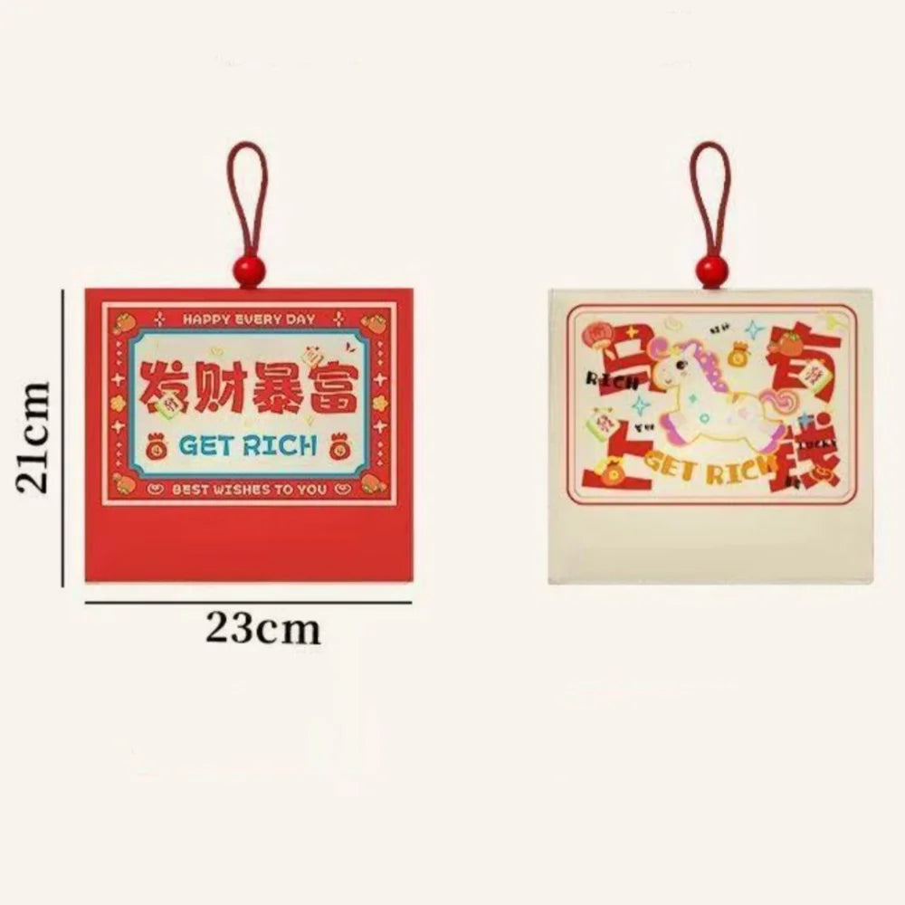 New Year Wealth Prosperity Wall Mounted Tissue Box Hanging Canvas Tissue Bag Wet Wipes Case Removable Napkins Paper Holder Oasis Select